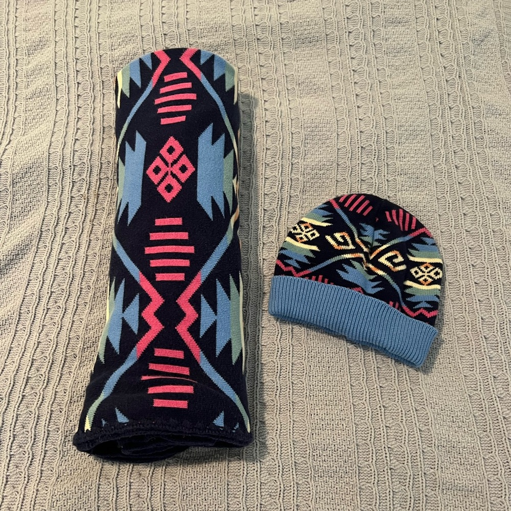 Baby Pendleton blanket and hat